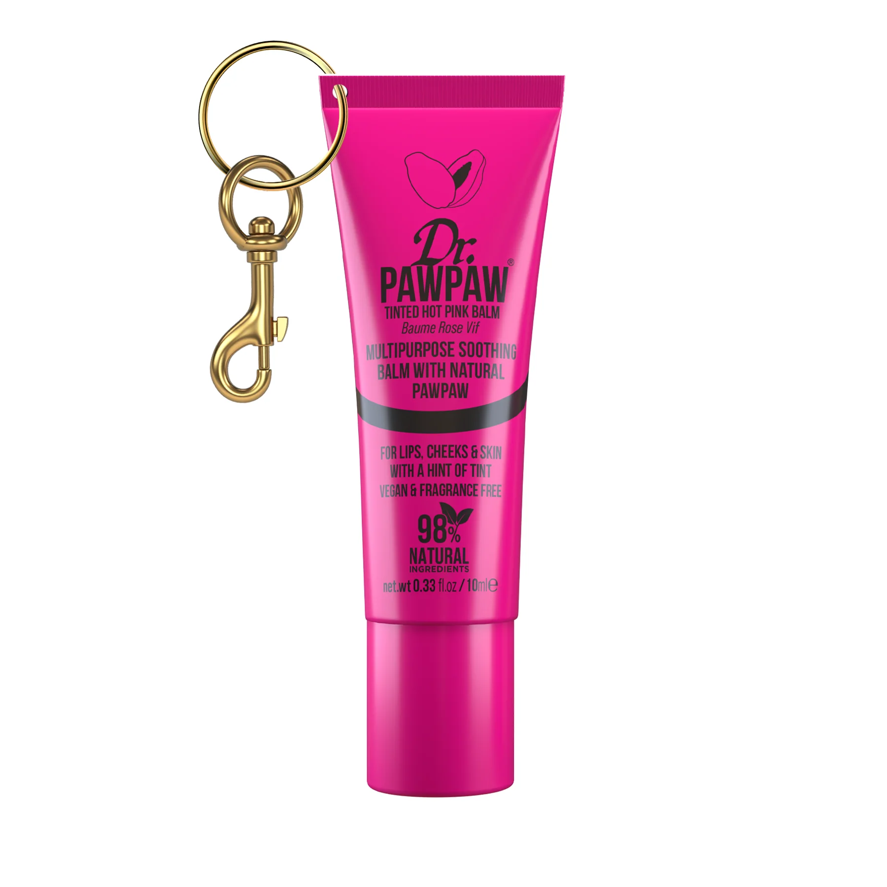 Hot Pink Lip Balm 10ml - With Keyring - Image 2