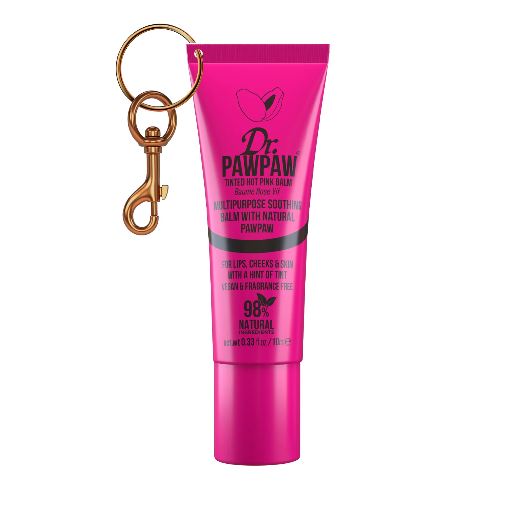 Hot Pink Lip Balm 10ml - With Keyring - Image 3