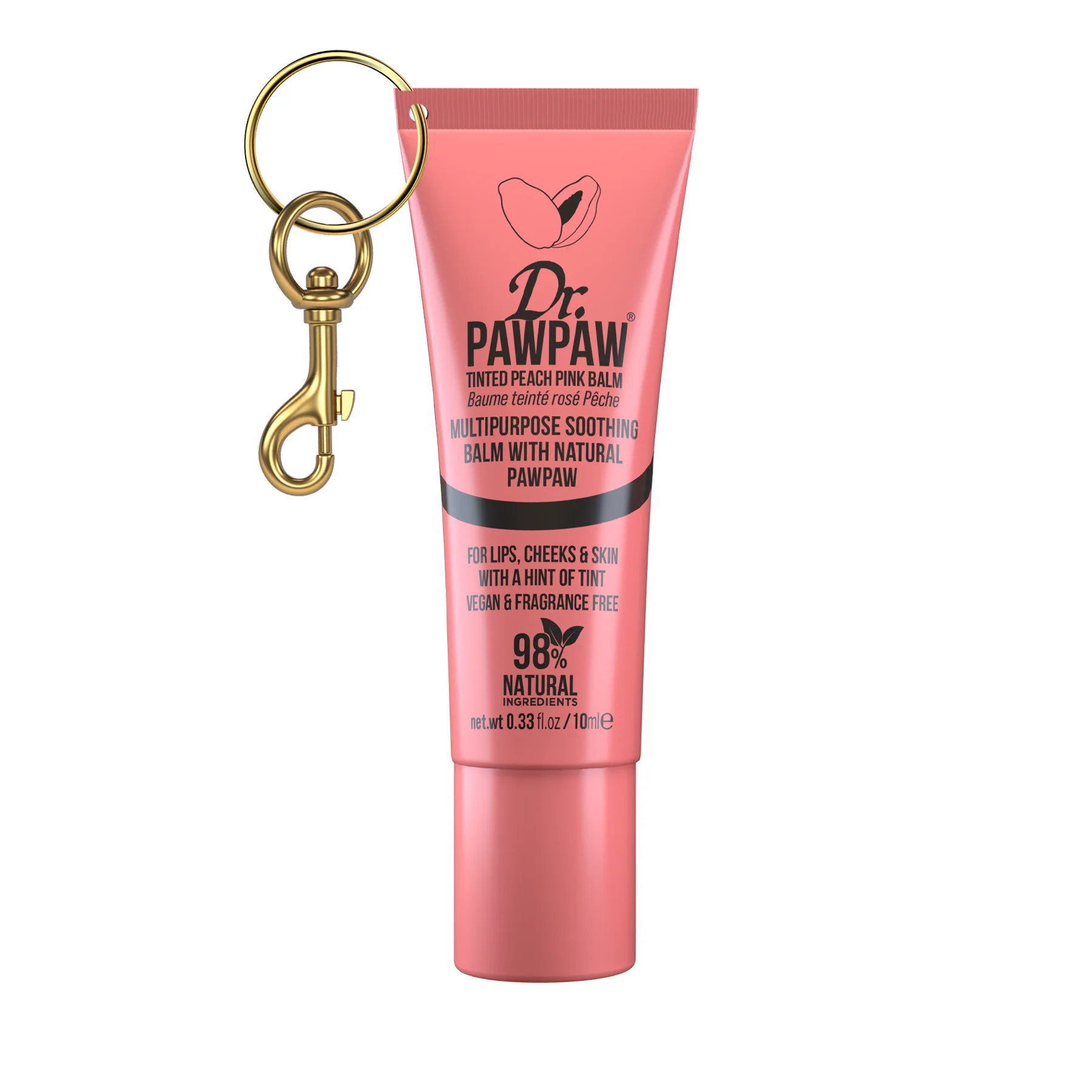 Peach Pink Lip Balm 10ml - With Keyring - Image 2