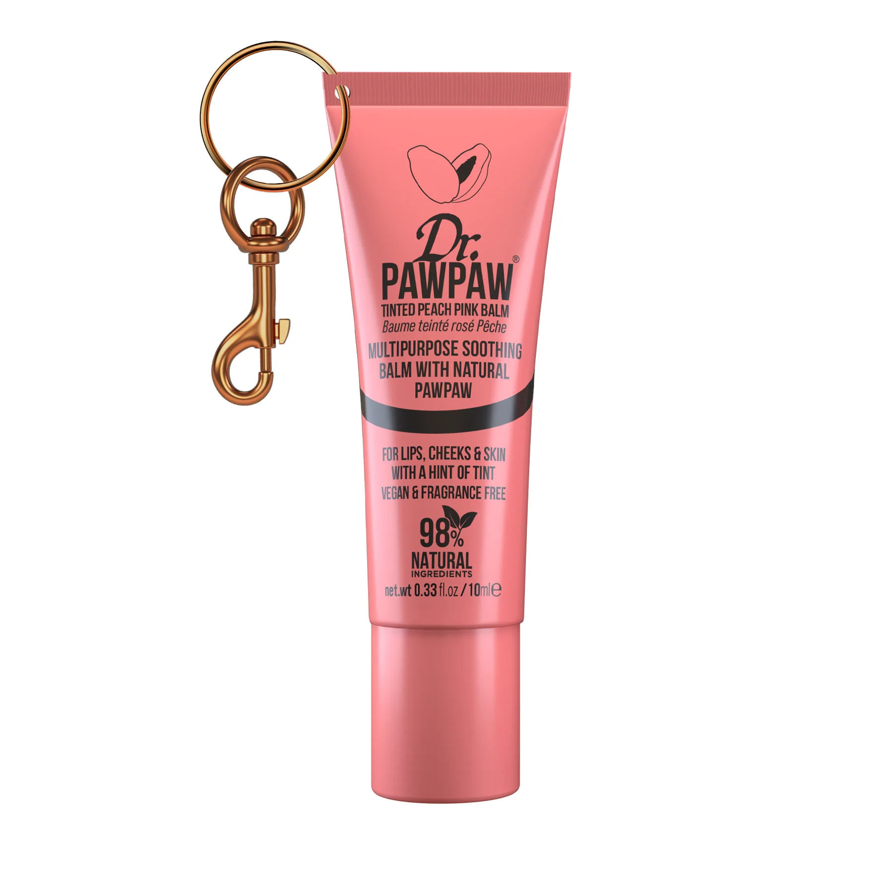 Peach Pink Lip Balm 10ml - With Keyring - Image 3