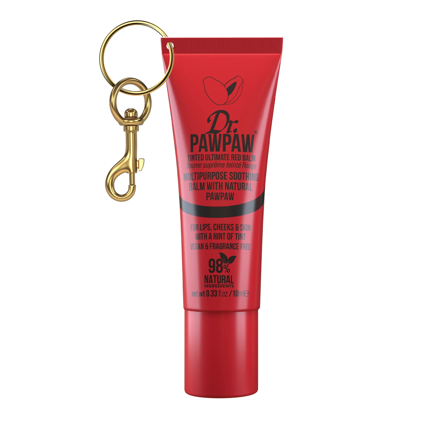 Red Lip Balm 10ml - With Keyring - Image 2