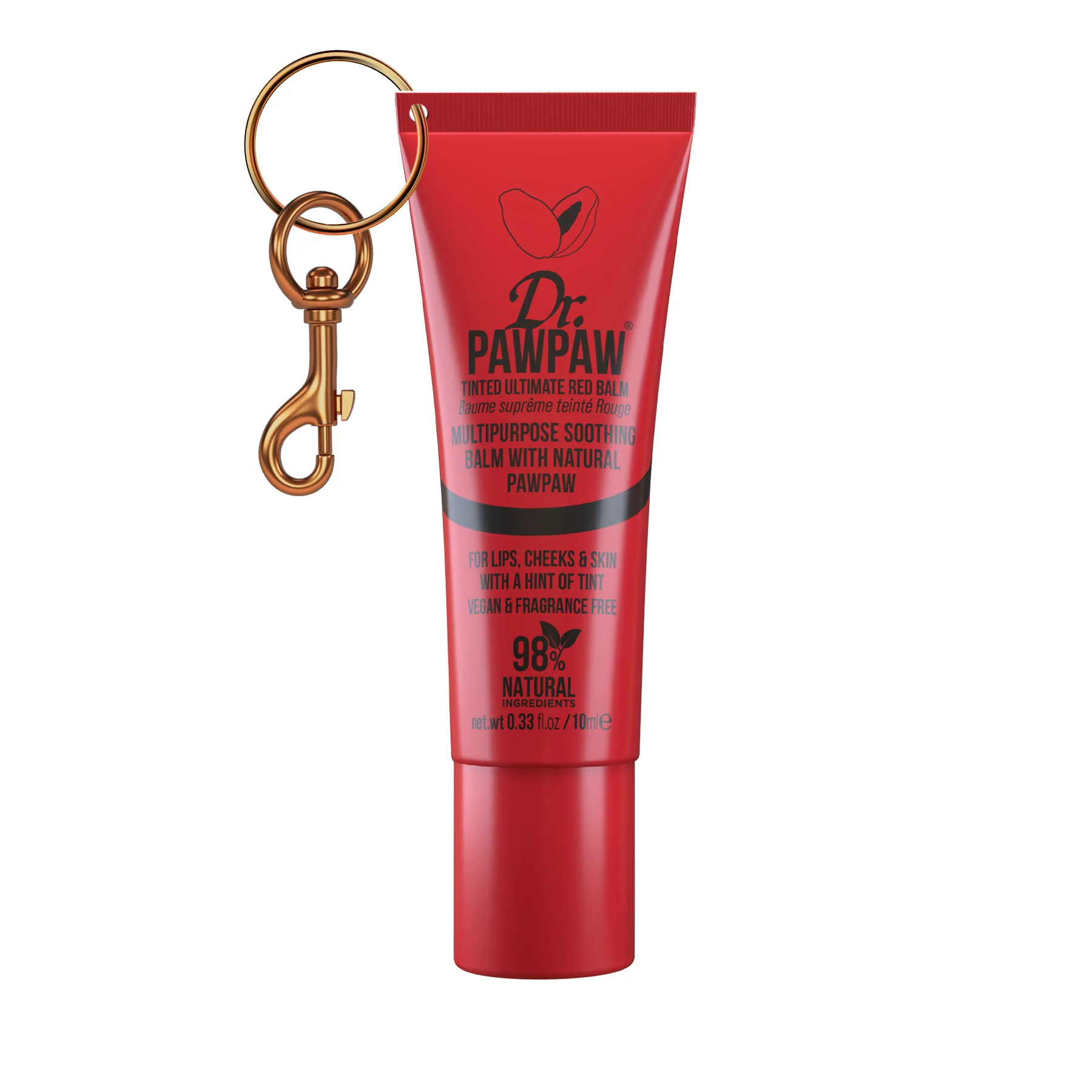 Red Lip Balm 10ml - With Keyring - Image 3
