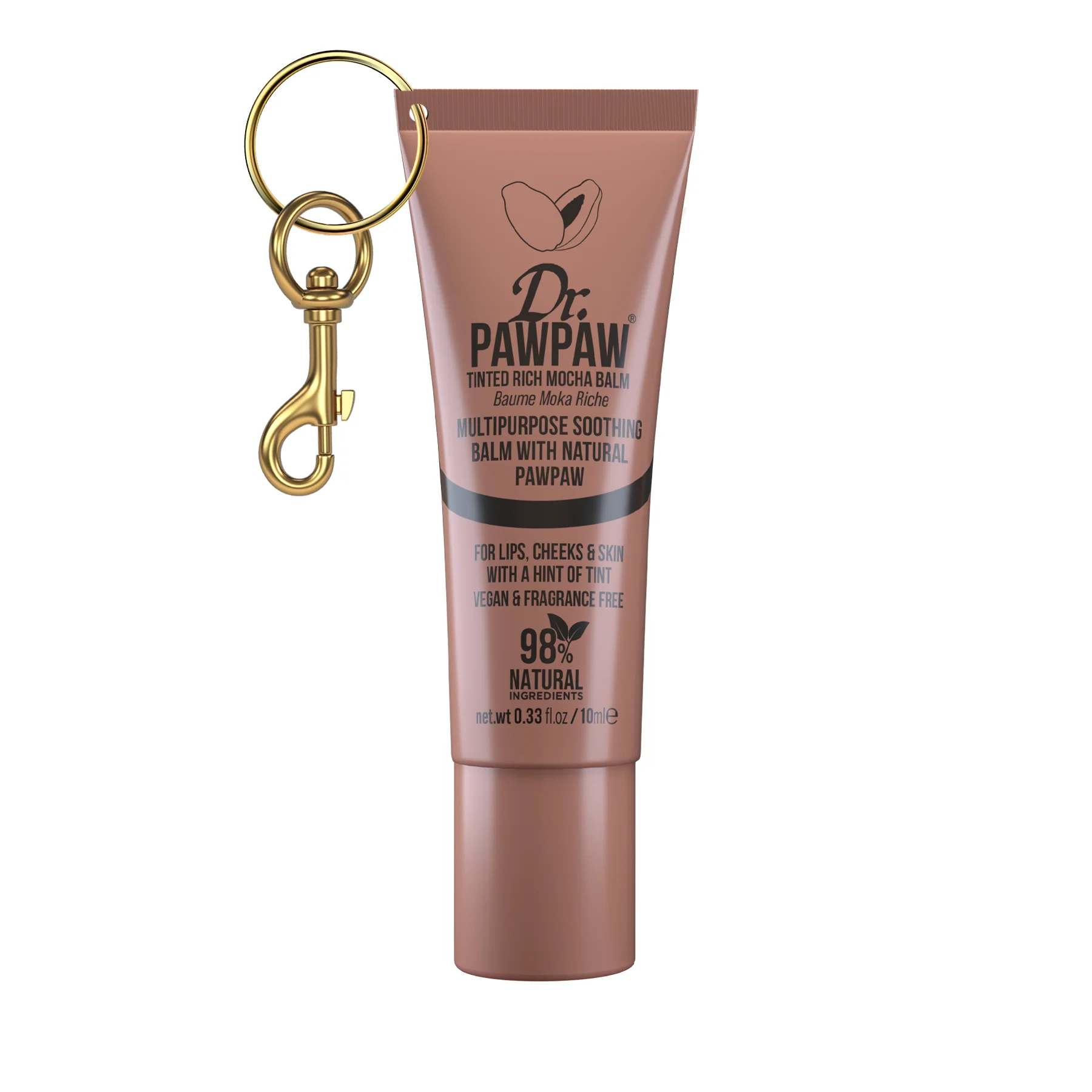 Rich Mocha Lip Balm 10ml - With Keyring - Image 2