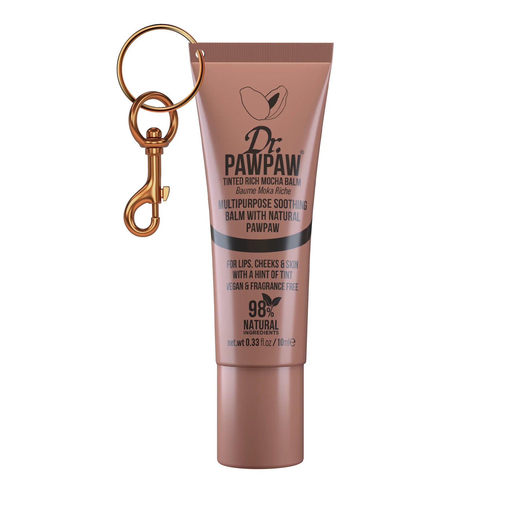 Rich Mocha Lip Balm 10ml - With Keyring - Image 3