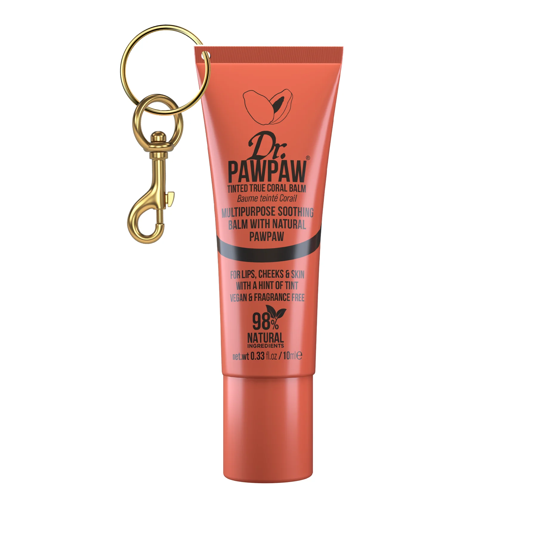 True Coral Lip Balm 10ml - With Keyring - Image 2