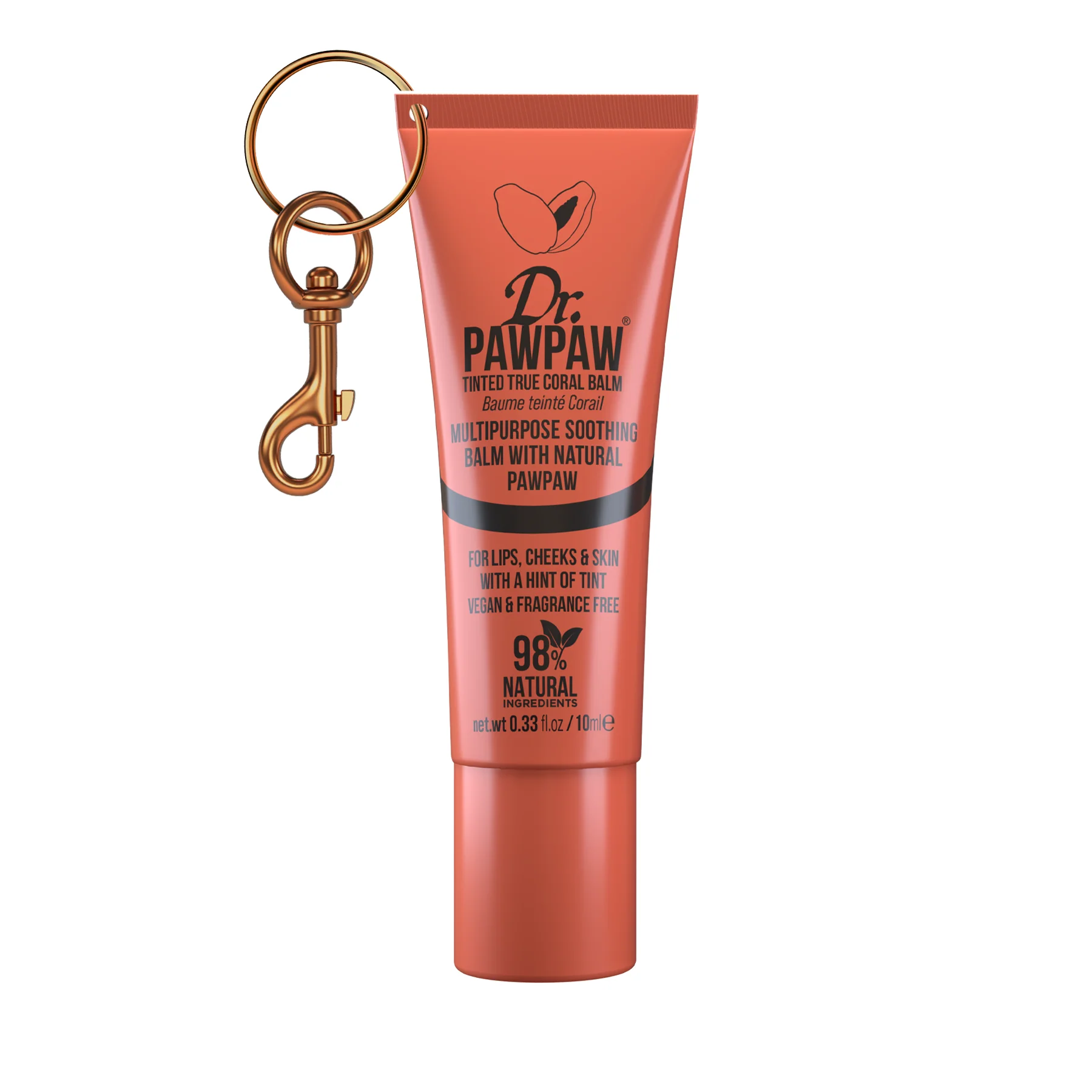 True Coral Lip Balm 10ml - With Keyring - Image 3